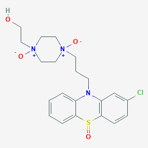 molecular formula C21H26ClN3O4S B13428817 Perphenazine Sulfoxide N1,N4-Dioxide 