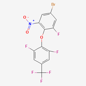 molecular formula C13H4BrF6NO3 B13428824 2-(4-Bromo-2-fluoro-6-nitro-phenoxy)-1,3-difluoro-5-(trifluoromethyl)benzene 