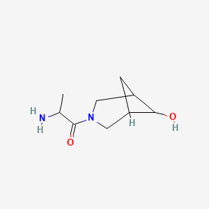 molecular formula C9H16N2O2 B13428833 2-Amino-1-(6-hydroxy-3-azabicyclo[3.1.1]heptan-3-yl)propan-1-one 