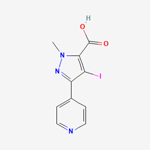 molecular formula C10H8IN3O2 B13428864 4-iodo-1-methyl-3-(pyridin-4-yl)-1H-pyrazole-5-carboxylic acid 