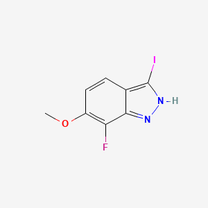 molecular formula C8H6FIN2O B13428893 7-Fluoro-3-iodo-6-methoxy-1H-indazole 