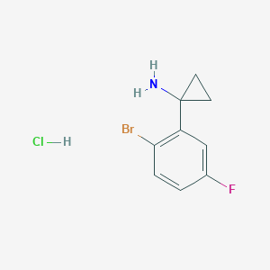 molecular formula C9H10BrClFN B13428908 1-(2-Bromo-5-fluorophenyl)cyclopropanamine hydrochloride 