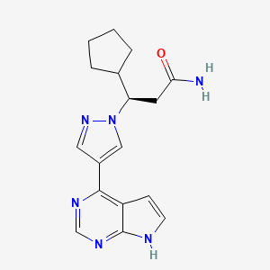 molecular formula C17H20N6O B13428970 (R)-3-(4-(7H-Pyrrolo[2,3-d]pyrimidin-4-yl)-1H-pyrazol-1-yl)-3-cyclopentylpropanamide CAS No. 2102675-42-1