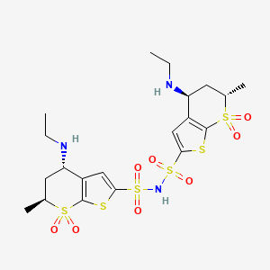 molecular formula C20H29N3O8S6 B13428989 Dorzolamide N-Sulfonamide Dimer 