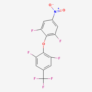 molecular formula C13H4F7NO3 B13429008 2-(2,6-Difluoro-4-nitro-phenoxy)-1,3-difluoro-5-(trifluoromethyl)benzene 