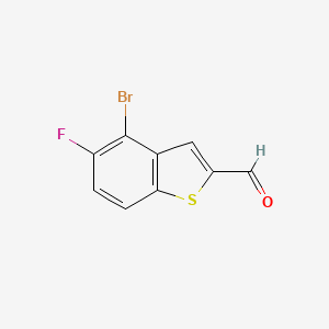 molecular formula C9H4BrFOS B13429055 4-Bromo-5-fluoro-1-benzothiophene-2-carbaldehyde 