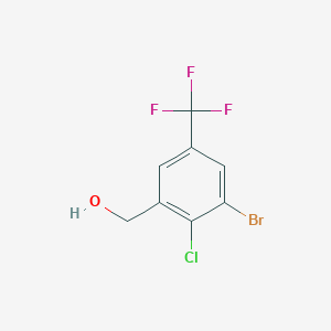 molecular formula C8H5BrClF3O B13429070 3-Bromo-2-chloro-5-(trifluoromethyl)benzyl alcohol 