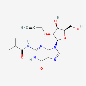 N-[9-[(2R,3R,4R,5R)-4-hydroxy-5-(hydroxymethyl)-3-prop-2-ynoxyoxolan-2-yl]-6-oxo-1H-purin-2-yl]-2-methylpropanamide