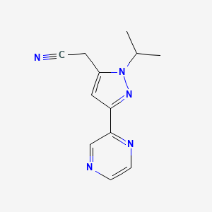 2-(1-isopropyl-3-(pyrazin-2-yl)-1H-pyrazol-5-yl)acetonitrile