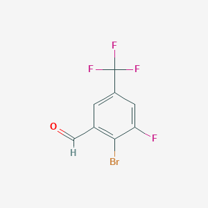 molecular formula C8H3BrF4O B13429168 2-Bromo-3-fluoro-5-(trifluoromethyl)benzaldehyde 