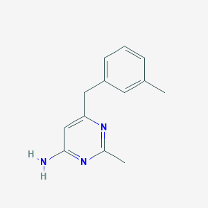 molecular formula C13H15N3 B13429192 2-Methyl-6-[(3-methylphenyl)methyl]pyrimidin-4-amine 