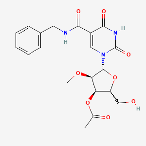 molecular formula C20H23N3O8 B13429306 [(2R,3R,4R,5R)-5-[5-(benzylcarbamoyl)-2,4-dioxopyrimidin-1-yl]-2-(hydroxymethyl)-4-methoxyoxolan-3-yl] acetate 