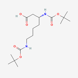 molecular formula C17H32N2O6 B13429321 (3R)-3,7-Bis[[(1,1-dimethylethoxy)carbonyl]amino]heptanoic Acid 