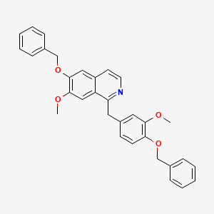 molecular formula C32H29NO4 B13429384 7-Methoxy-1-[[3-methoxy-4-(phenylmethoxy)phenyl]methyl]-6-(phenylmethoxy)isoquinoline 