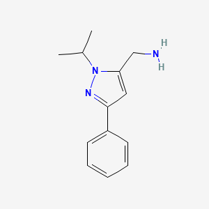 molecular formula C13H17N3 B13429445 (1-isopropyl-3-phenyl-1H-pyrazol-5-yl)methanamine 