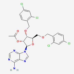 molecular formula C26H23Cl4N5O5 B13429457 [(2R,3R,4R,5R)-2-(6-aminopurin-9-yl)-4-[(2,4-dichlorophenyl)methoxy]-5-[(2,4-dichlorophenyl)methoxymethyl]oxolan-3-yl] acetate 