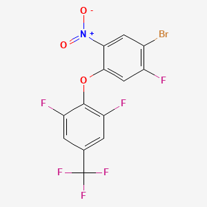 molecular formula C13H4BrF6NO3 B13429479 2-(4-Bromo-5-fluoro-2-nitro-phenoxy)-1,3-difluoro-5-(trifluoromethyl)benzene 