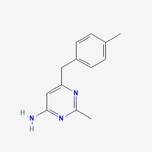 2-Methyl-6-[(4-methylphenyl)methyl]pyrimidin-4-amine