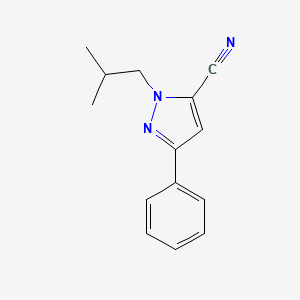 molecular formula C14H15N3 B13429525 1-isobutyl-3-phenyl-1H-pyrazole-5-carbonitrile 