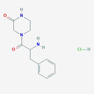 molecular formula C13H18ClN3O2 B1342953 盐酸4-(2-氨基-3-苯基丙酰基)哌嗪-2-酮 CAS No. 1236260-53-9