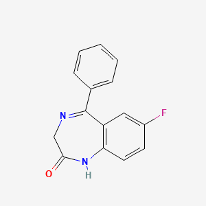 molecular formula C15H11FN2O B13429554 7-Fluoro-5-phenyl-1,3-dihydro-2h-1,4-benzodiazepin-2-one CAS No. 2648-00-2