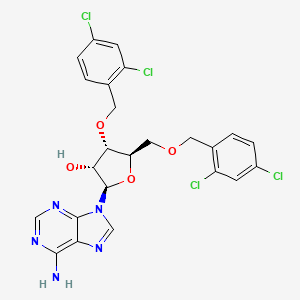 molecular formula C24H21Cl4N5O4 B13429596 (2R,3R,4S,5R)-2-(6-aminopurin-9-yl)-4-[(2,4-dichlorophenyl)methoxy]-5-[(2,4-dichlorophenyl)methoxymethyl]oxolan-3-ol 