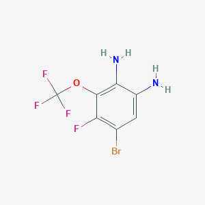 molecular formula C7H5BrF4N2O B13429611 5-Bromo-4-fluoro-3-(trifluoromethoxy)benzene-1,2-diamine 