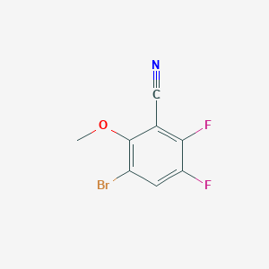 molecular formula C8H4BrF2NO B13429729 3-Bromo-5,6-difluoro-2-methoxybenzonitrile 