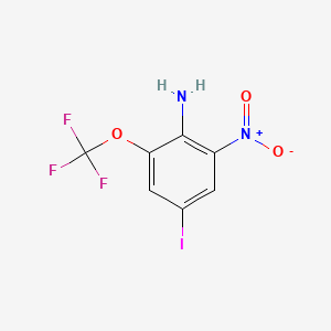 molecular formula C7H4F3IN2O3 B13429747 4-Iodo-2-nitro-6-(trifluoromethoxy)aniline 