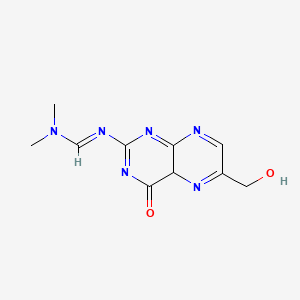 molecular formula C10H12N6O2 B13429756 N'-[6-(hydroxymethyl)-4-oxo-4aH-pteridin-2-yl]-N,N-dimethylmethanimidamide 