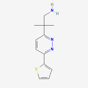 molecular formula C12H15N3S B13429791 2-Methyl-2-(6-(thiophen-2-yl)pyridazin-3-yl)propan-1-amine 