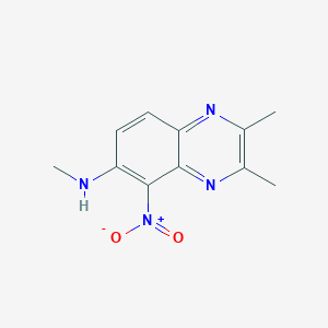 molecular formula C11H12N4O2 B134298 N,2,3-三甲基-5-硝基喹喔啉-6-胺 CAS No. 107095-00-1