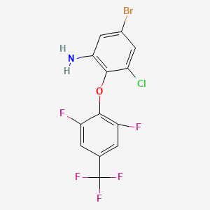 molecular formula C13H6BrClF5NO B13429807 5-Bromo-3-chloro-2-[2,6-difluoro-4-(trifluoromethyl)phenoxy]aniline 