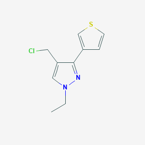 4-(chloromethyl)-1-ethyl-3-(thiophen-3-yl)-1H-pyrazole