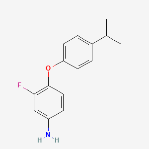 molecular formula C15H16FNO B1342986 3-氟-4-(4-异丙基苯氧基)苯胺 CAS No. 946699-23-6