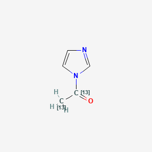 molecular formula C5H6N2O B13429885 1-Acetylimidazole-13C2 