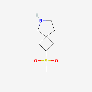 molecular formula C8H15NO2S B13429896 2-Methanesulfonyl-6-azaspiro[3.4]octane 