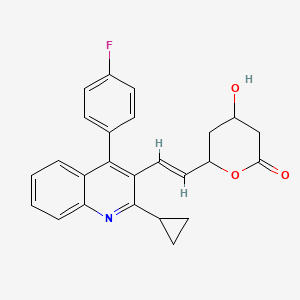 molecular formula C25H22FNO3 B13429898 (E)-6-(2-(2-Cyclopropyl-4-(4-fluorophenyl)quinolin-3-yl)vinyl)-4-hydroxytetrahydro-2H-pyran-2-one 