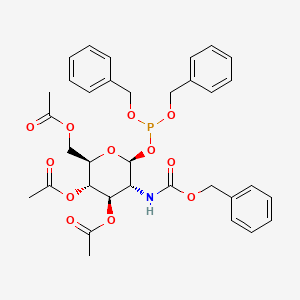 (2R,3S,4R,5R)-2-(Acetoxymethyl)-5-(((benzyloxy)carbonyl)amino)-6-((bis(benzyloxy)phosphaneyl)oxy)tetrahydro-2H-pyran-3,4-diyl Diacetate