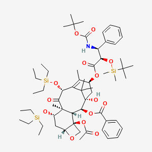 molecular formula C61H95NO14Si3 B13429912 Docetaxel 2'-tert-Butyldimethylsilyl 7,10-Tris(triethylsilyl) Ether 