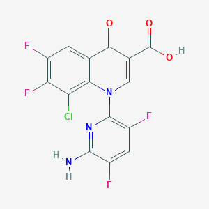 molecular formula C15H6ClF4N3O3 B13429960 1-(6-Amino-3,5-difluoro-2-pyridinyl)-8-chloro-6,7-difluoro-1,4-dihydro-4-oxo-3-quinolinecarboxylic acid 