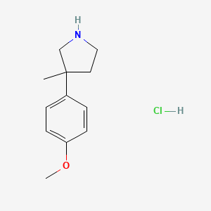 molecular formula C12H18ClNO B13430001 3-(4-Methoxyphenyl)-3-methylpyrrolidine hydrochloride 