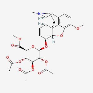 molecular formula C31H37NO12 B13430014 Codeine b-D-Glucuronide Triacetate Methyl Ester CAS No. 20736-10-1