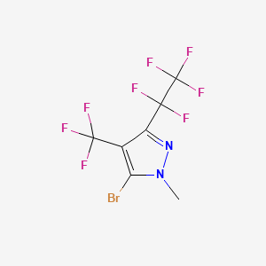 molecular formula C7H3BrF8N2 B13430023 5-bromo-1-methyl-3-(pentafluoroethyl)-4-(trifluoromethyl)-1H-pyrazole 