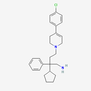 molecular formula C26H33ClN2 B13430043 4-[4-(4-chlorophenyl)-3,6-dihydro-2H-pyridin-1-yl]-2-cyclopentyl-2-phenylbutan-1-amine 