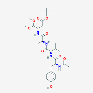 B134301 Tert-butyl (3S)-3-[[(2S)-2-[[(2S)-2-[[(2S)-2-acetamido-3-(4-hydroxyphenyl)propanoyl]amino]-3-methylbutanoyl]amino]propanoyl]amino]-4,4-dimethoxybutanoate CAS No. 147395-39-9