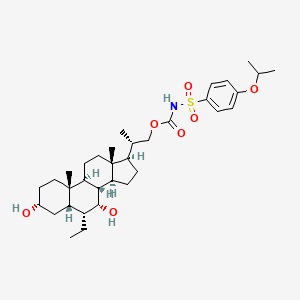 [(2S)-2-[(3R,5S,6R,7R,8S,9S,10S,13R,14S,17R)-6-ethyl-3,7-dihydroxy-10,13-dimethyl-2,3,4,5,6,7,8,9,11,12,14,15,16,17-tetradecahydro-1H-cyclopenta[a]phenanthren-17-yl]propyl] N-(4-propan-2-yloxyphenyl)sulfonylcarbamate