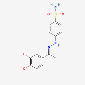 4-[(2E)-2-[1-(3-fluoro-4-methoxyphenyl)ethylidene]hydrazinyl]benzenesulfonamide