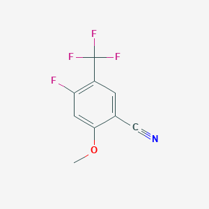 molecular formula C9H5F4NO B13430121 4-Fluoro-2-methoxy-5-(trifluoromethyl)benzonitrile 