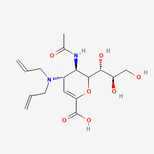 molecular formula C17H26N2O7 B13430143 (3R,4S)-3-acetamido-4-[bis(prop-2-enyl)amino]-2-[(1R,2R)-1,2,3-trihydroxypropyl]-3,4-dihydro-2H-pyran-6-carboxylic acid 